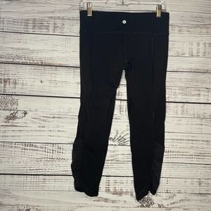 Lululemon Black Ruching Cropped Leggings size 8